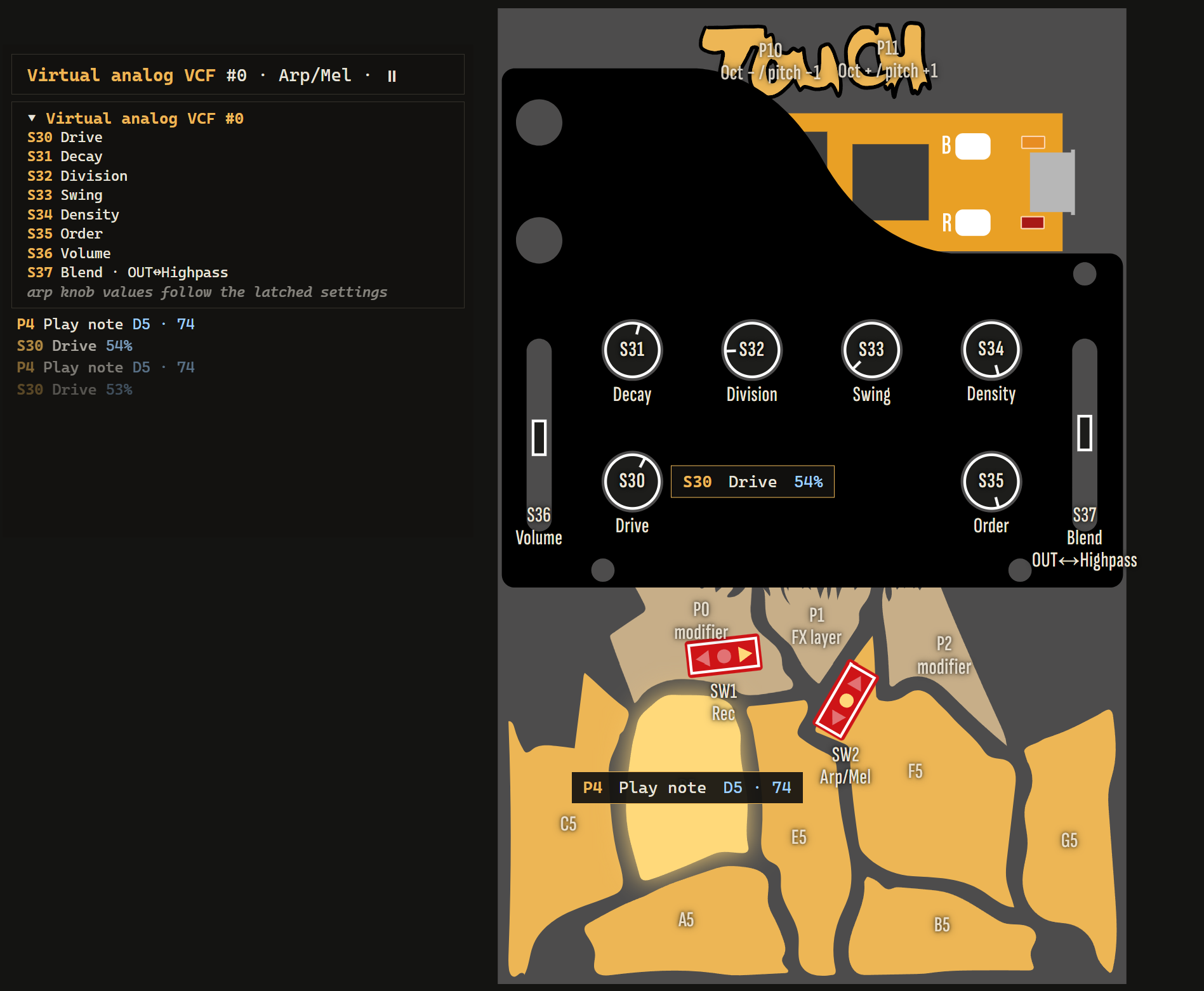 The visualizer webapp mirroring the panel live