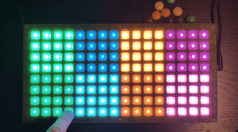 Color fallback test on NeoTrellis device with pixel interaction