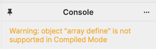 PlugData Compilation Mode - unsupported object console warning