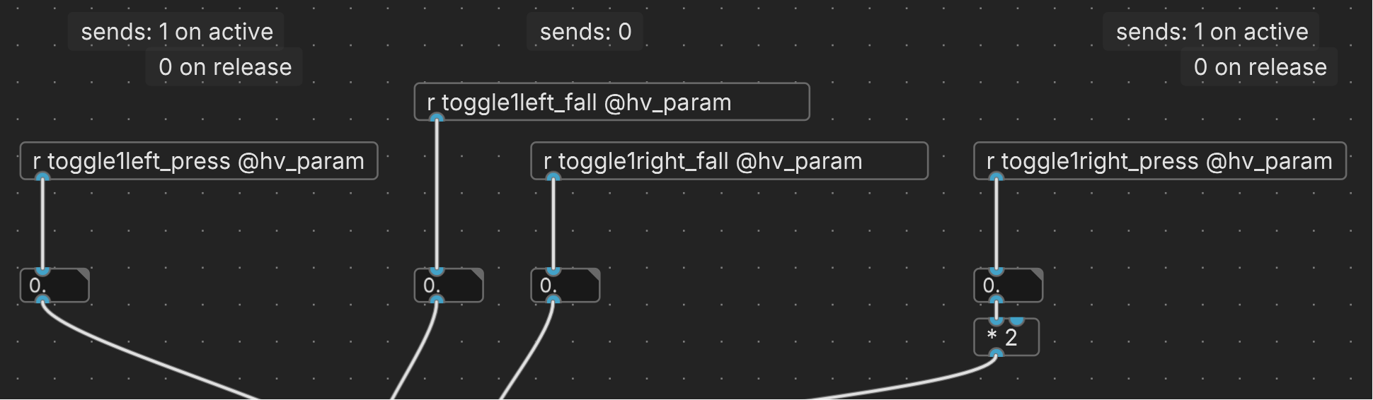 Plugdata Toggle Switches _press _fall